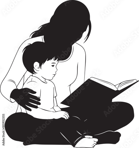 Mother reading to child