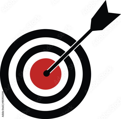 Achieving Business Goals with a Perfect Arrow Hit on the Bullseye Target Displaying Success