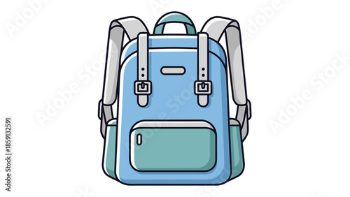 Stylish blue backpack with multiple compartments and adjustable straps for carrying essentials.