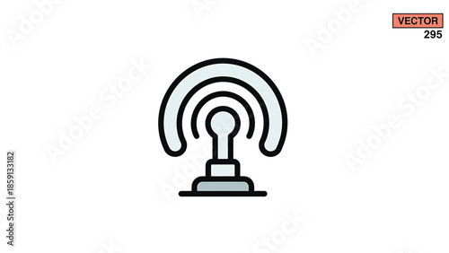Simple illustration of a wireless network symbol for internet connectivity and communication.