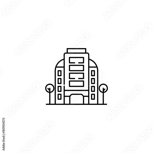 hotel icon, tourism Symbol Outline icon Transparent background Editable Stroke