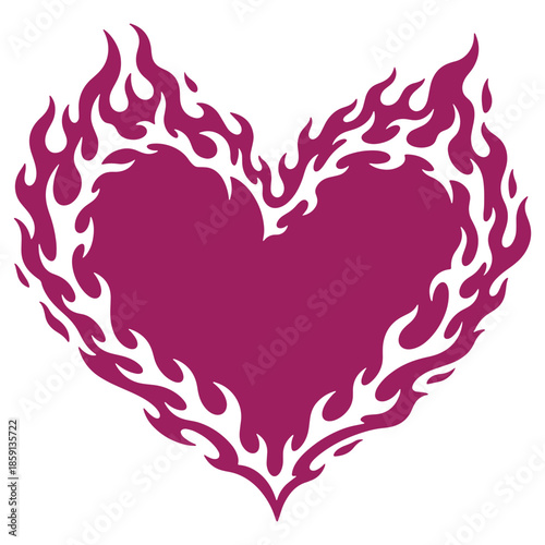 Vibrant Heart Flame Illustration Perfect for Designs and Graphics