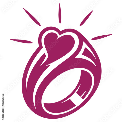 Vibrant purple heart and infinity symbol design symbolizing eternal love and connection