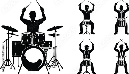 Professional Drummer Performance Silhouette