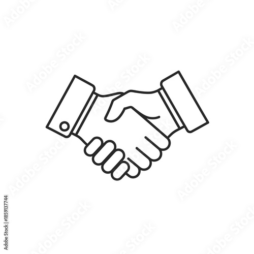 Business handshake icon, partnership agreement, teamwork, contract, deal, success, collaboration