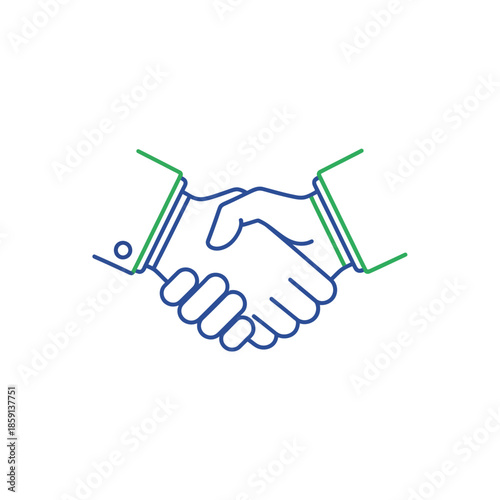 Business handshake icon, partnership agreement, teamwork, cooperation, deal, trust, success