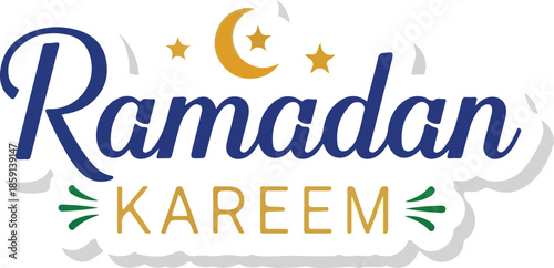 Ramadan Kareem A festive and celebratory design with crescent moon and stars for Islamic holiday celebrations