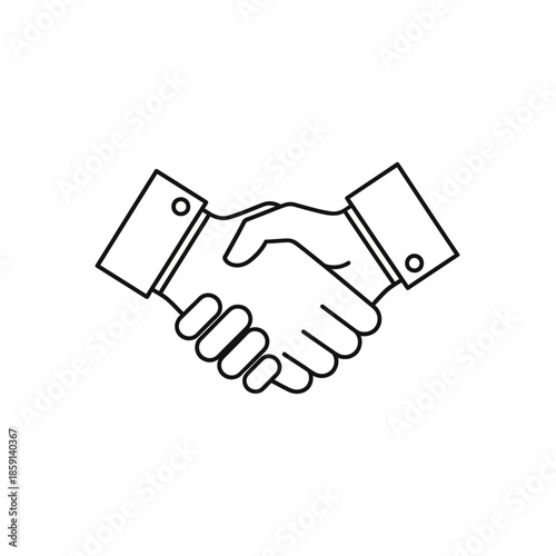 Business handshake icon, vector illustration, agreement, partnership, success concept