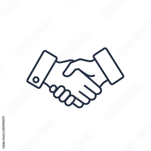 Business handshake icon. Agreement, partnership, success, teamwork, cooperation, deal, trust concept.