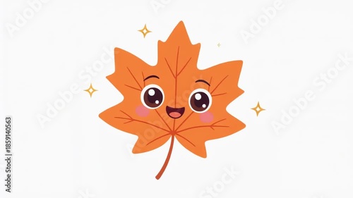 Cute Autumn Maple Leaf: Kawaii Season Icon