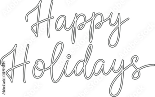 Festive 'Happy Holidays' hand-lettered text in a stylish, elegant script, perfect for seasonal greetings and winter celebrations