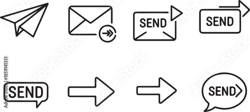 Minimalist Paper Plane Vector Icon Outline for Communication and Launch