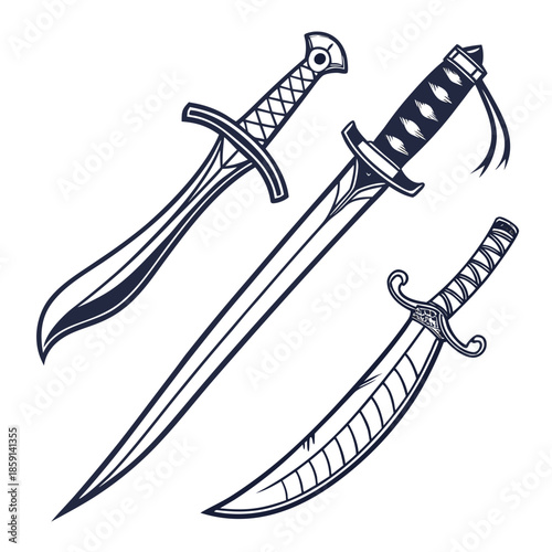 Foto Collection of historical swords