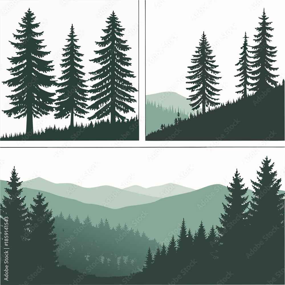 Fototapeta premium Forest silhouettes
