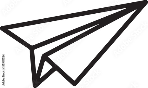 Minimalist Paper Plane Vector Icon Outline for Communication and Launch