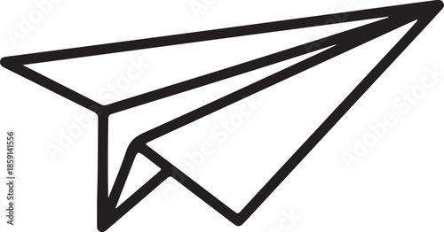 Minimalist Paper Plane Vector Icon Outline for Communication and Launch