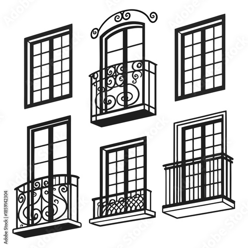 Collection of architectural windows