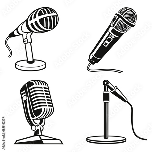 Collection of vintage microphones