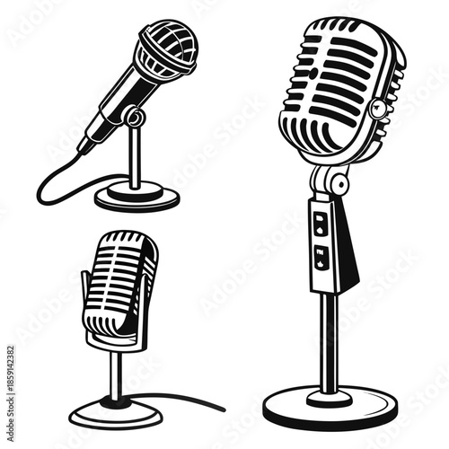 Collection of vintage microphones