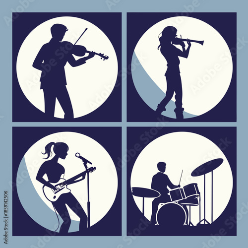 Musical instruments silhouettes