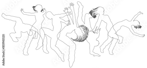 Street dancers dancing silhouette hip hop dance silhouettes poses set