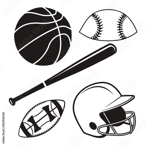 Sports equipment illustration