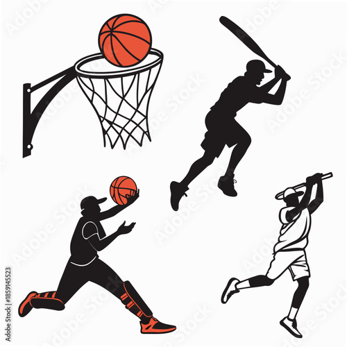 Basketball players in action