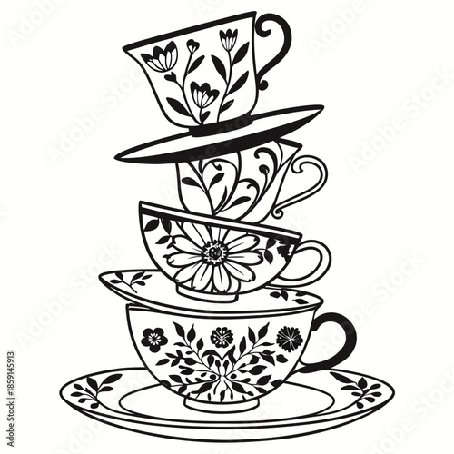 Stack of tea cups