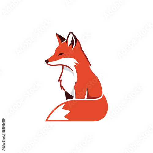A serene fox sits gracefully, embodying natures quiet elegance and charm, a symbol of woodland beauty.