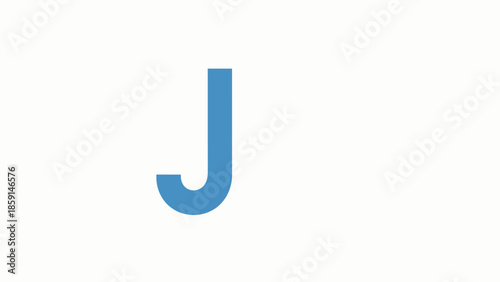 A solitary blue letter J stands out against a white backdrop, simple and clear.