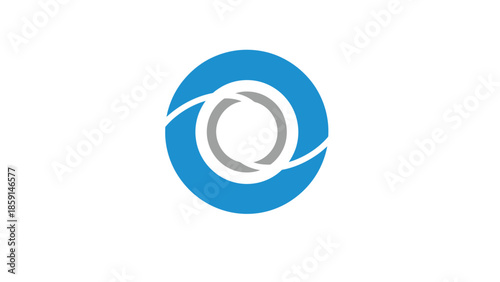 Abstract blue and grey circular logo design representing vision and focus.