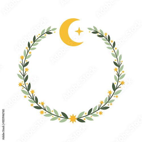 Ramadan Crescent Moon Wreath