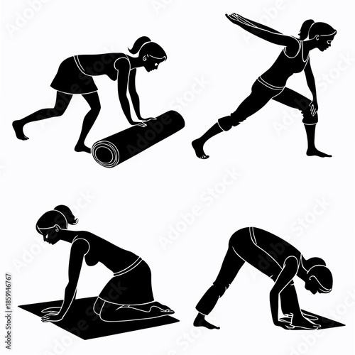 Yoga poses silhouette