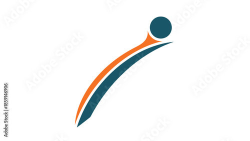 Abstract logo design featuring a person reaching for success and achievement.