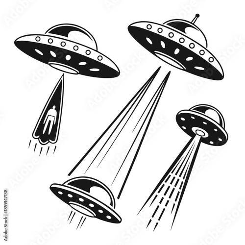 Alien ufos illustration