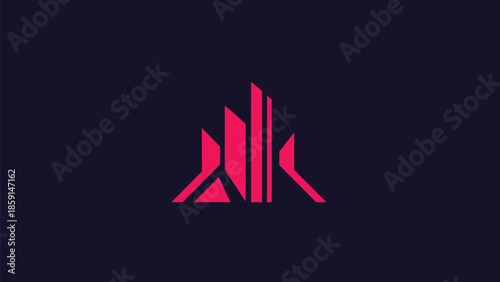 Abstract geometric logo design featuring sharp angles and modern aesthetics for branding.