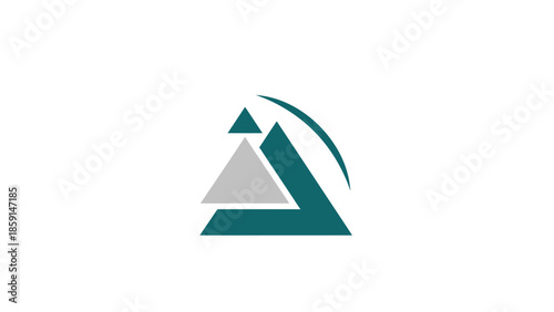 Abstract geometric logo design featuring triangles and curved lines, modern and sleek.