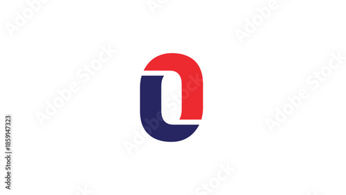 Abstract logo design with red and blue color scheme, modern and creative.