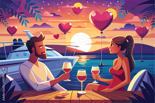 valentine s sunset cruise a couple enjoying champagne