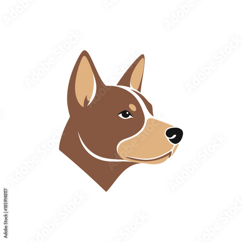 Australian Cattle Dog Portrait - A Detailed Illustration of a Canines Head.