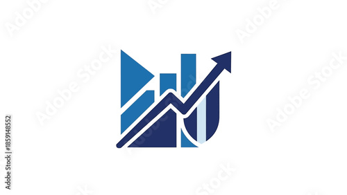 Business growth and financial analysis represented by a graph and bars.