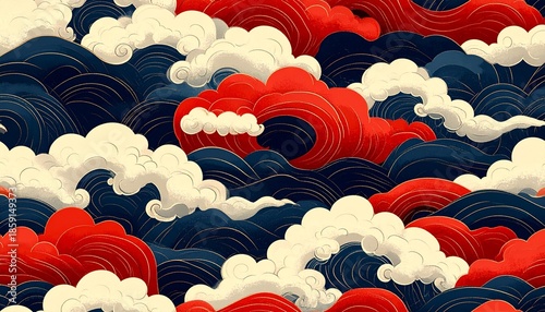 Abstract Japanese Inspired Background Created with Generative AI