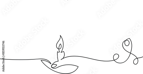 Hand holding burning candle. Continuous line drawing of a hand gently holding a lit candle, symbolizing hope and peace. A captivating continuous one-line drawing illustrating a hand delicately cupping