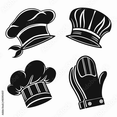 Chef hats and gloves