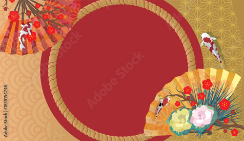 正月和風背景