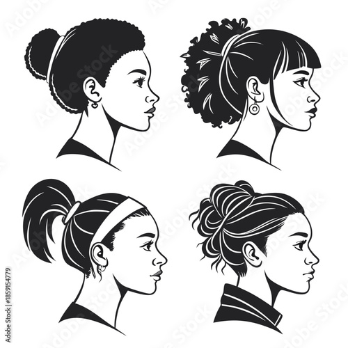 Various hairstyle illustrations