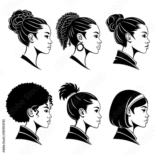 Various hairstyles illustration