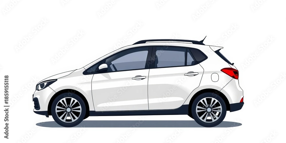 Fototapeta premium Simple vector graphic of an automobile, ideal for web design, mobile apps, or digital map navigation interfaces, location, car