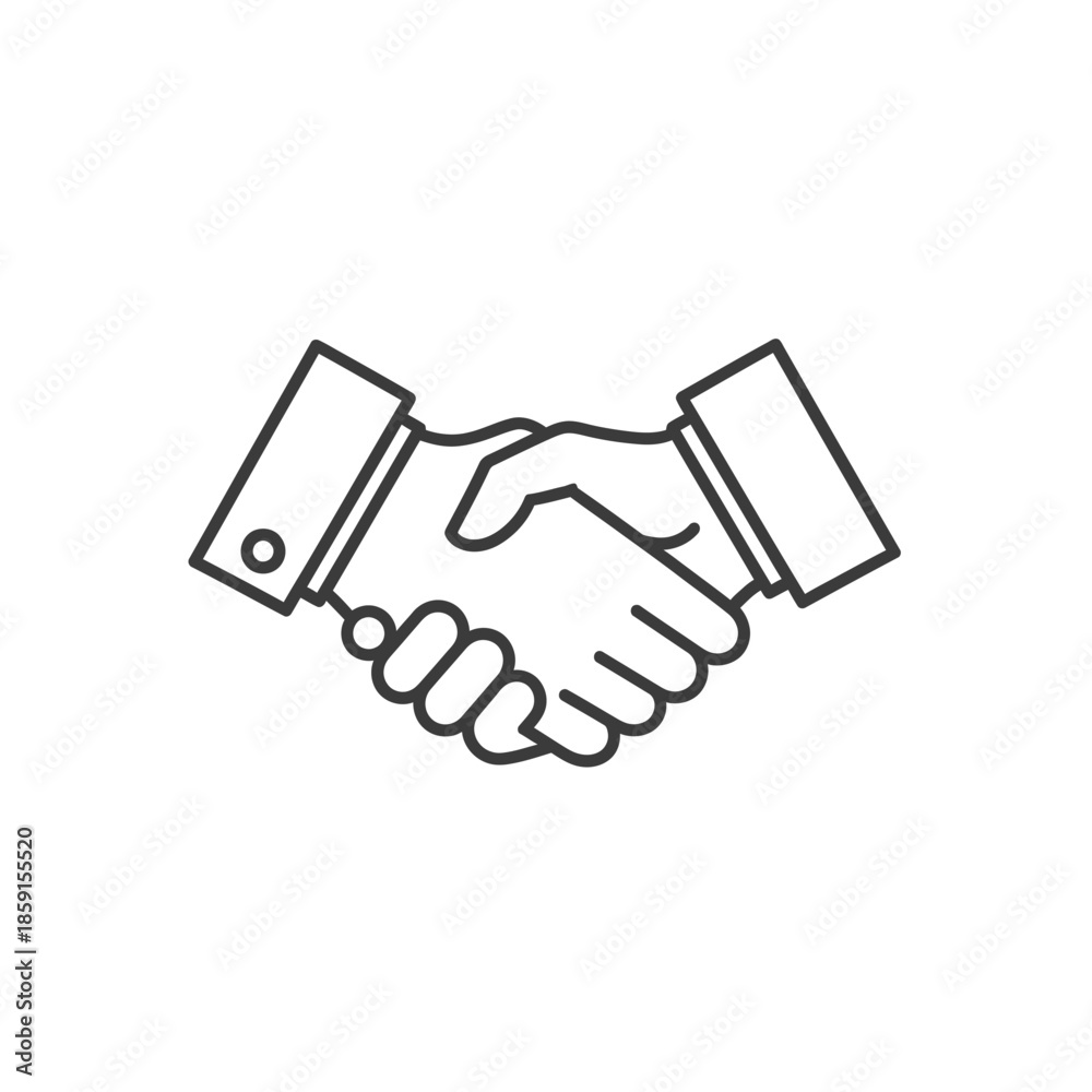 Obraz premium Handshake icon, business agreement, partnership, trust, collaboration, success symbol