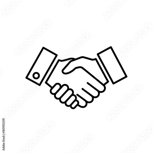 Handshake icon, business agreement, partnership, trust, teamwork, cooperation, success, connection